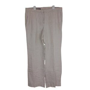 Brooks Brothers Catherine Fit Womens Beige Linen Pants Size 12 Beach Sumer